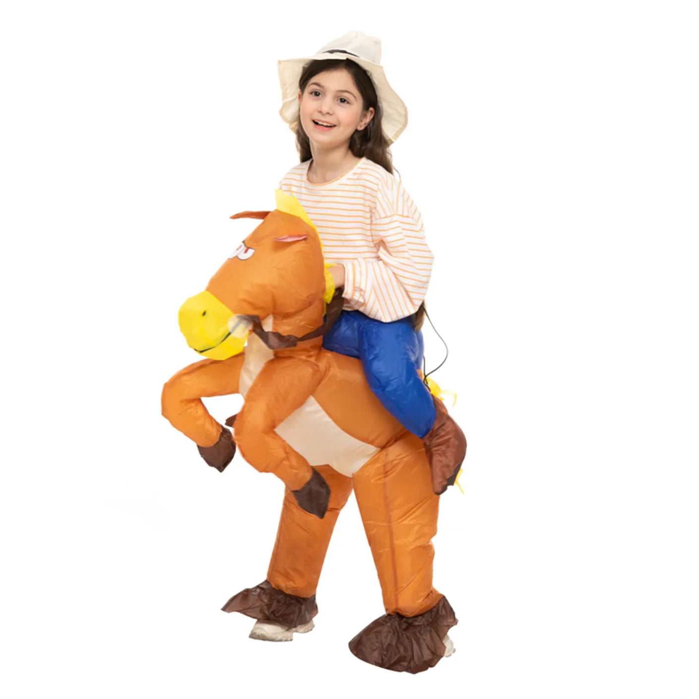 Enfant en costume gonflable cheval cowboy 120-140 cm