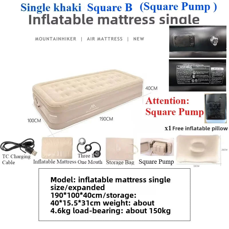 Matelas de camping gonflable utilisé en randonnée