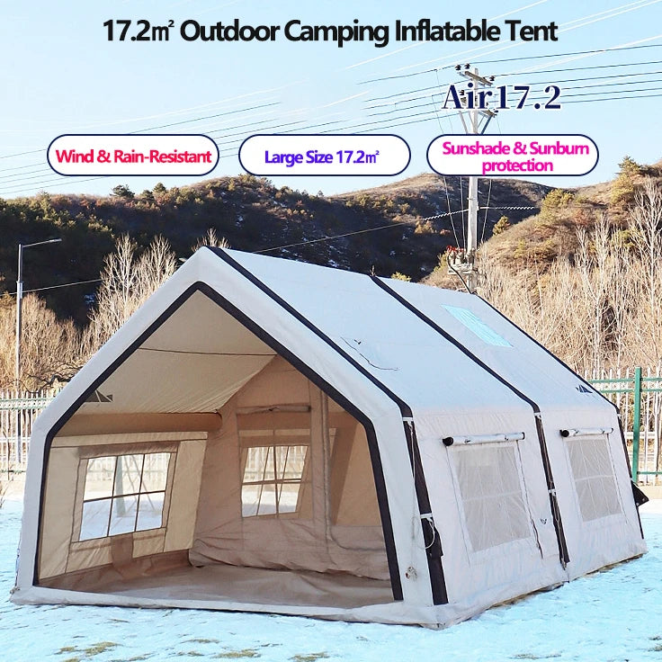 Tente gonflable camping automatique 8 places vue d'ensemble