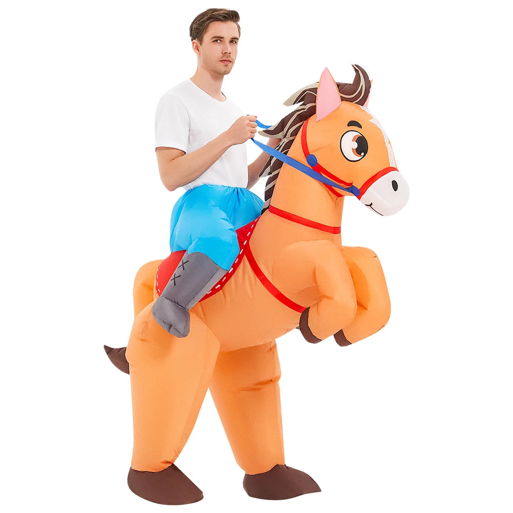 Déguisement gonflable canard cowboy Halloween modèle 1