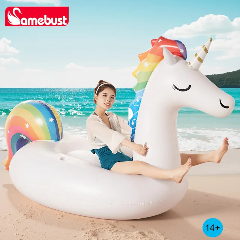 Bouée licorne piscine fête estivale