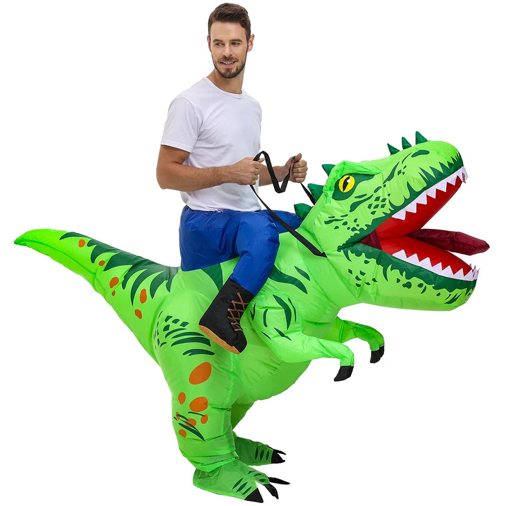 Détail pointes dorsales costume gonflable dinosaure vert