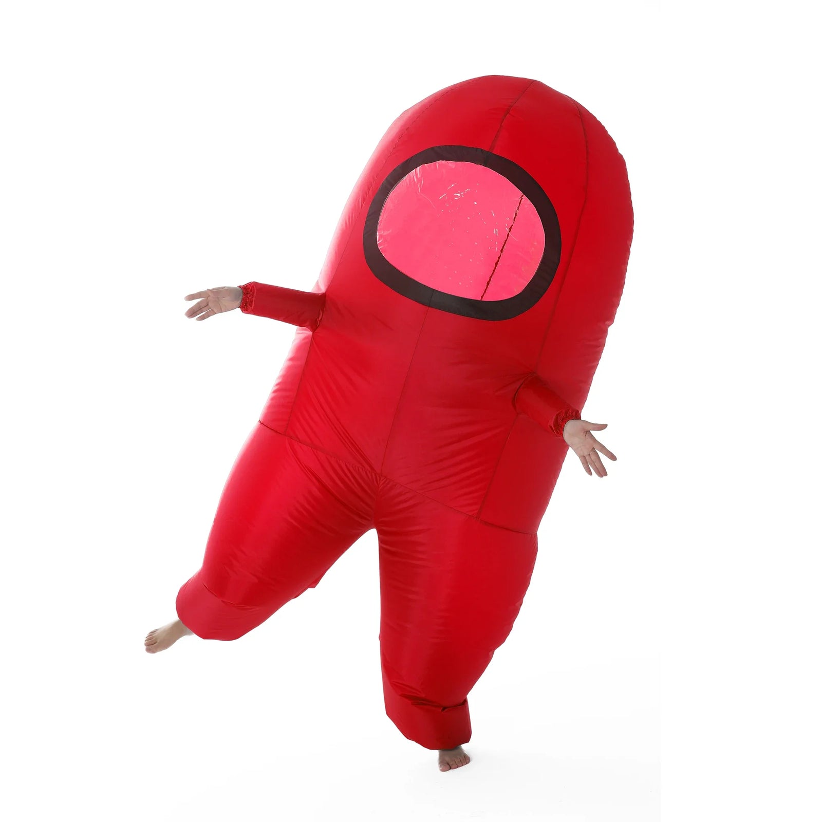 Costume gonflable astronaute adulte rouge vue de face