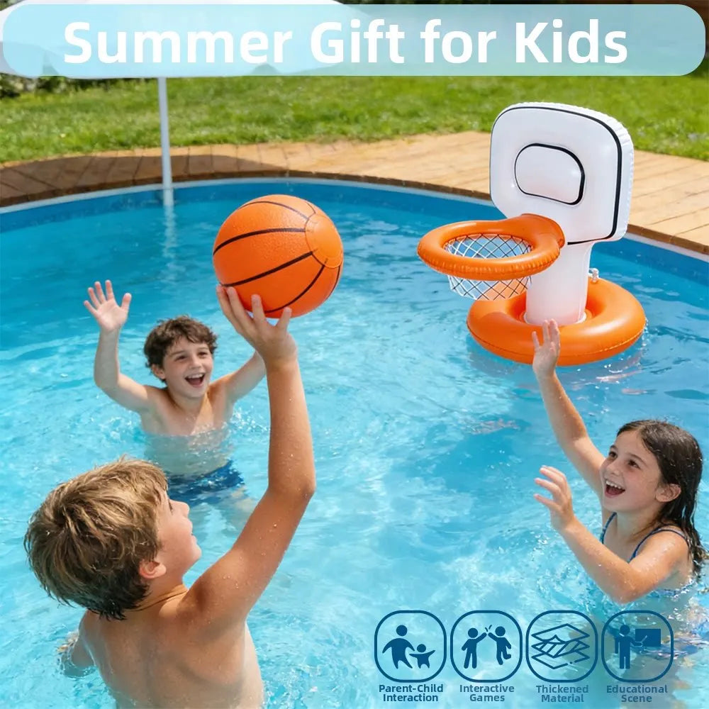 Panier de basket gonflable piscine PVC vue de face