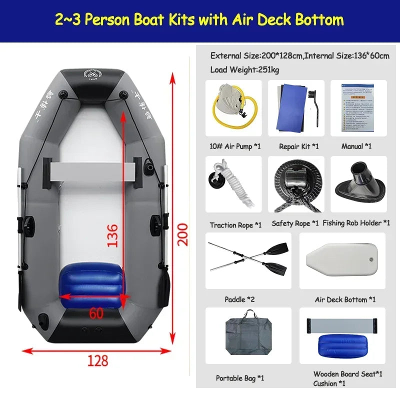 Bateau gonflable pêche rangement compact