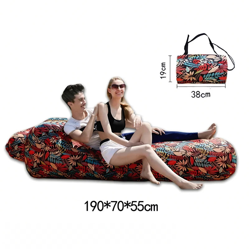 Canapé gonflable plage piscine extérieur 190x70x55 cm