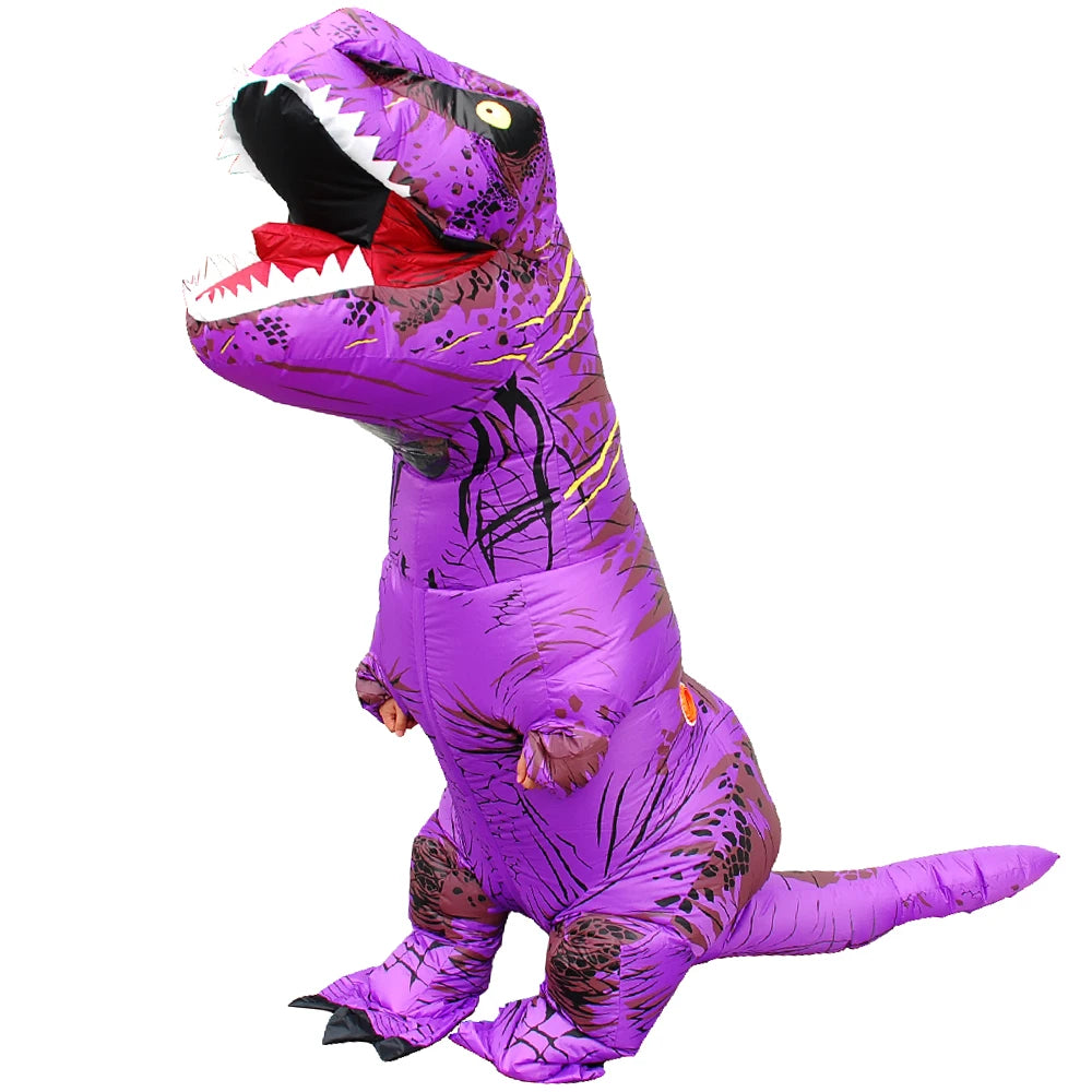 Déguisement T-Rex gonflable bleu, enfant