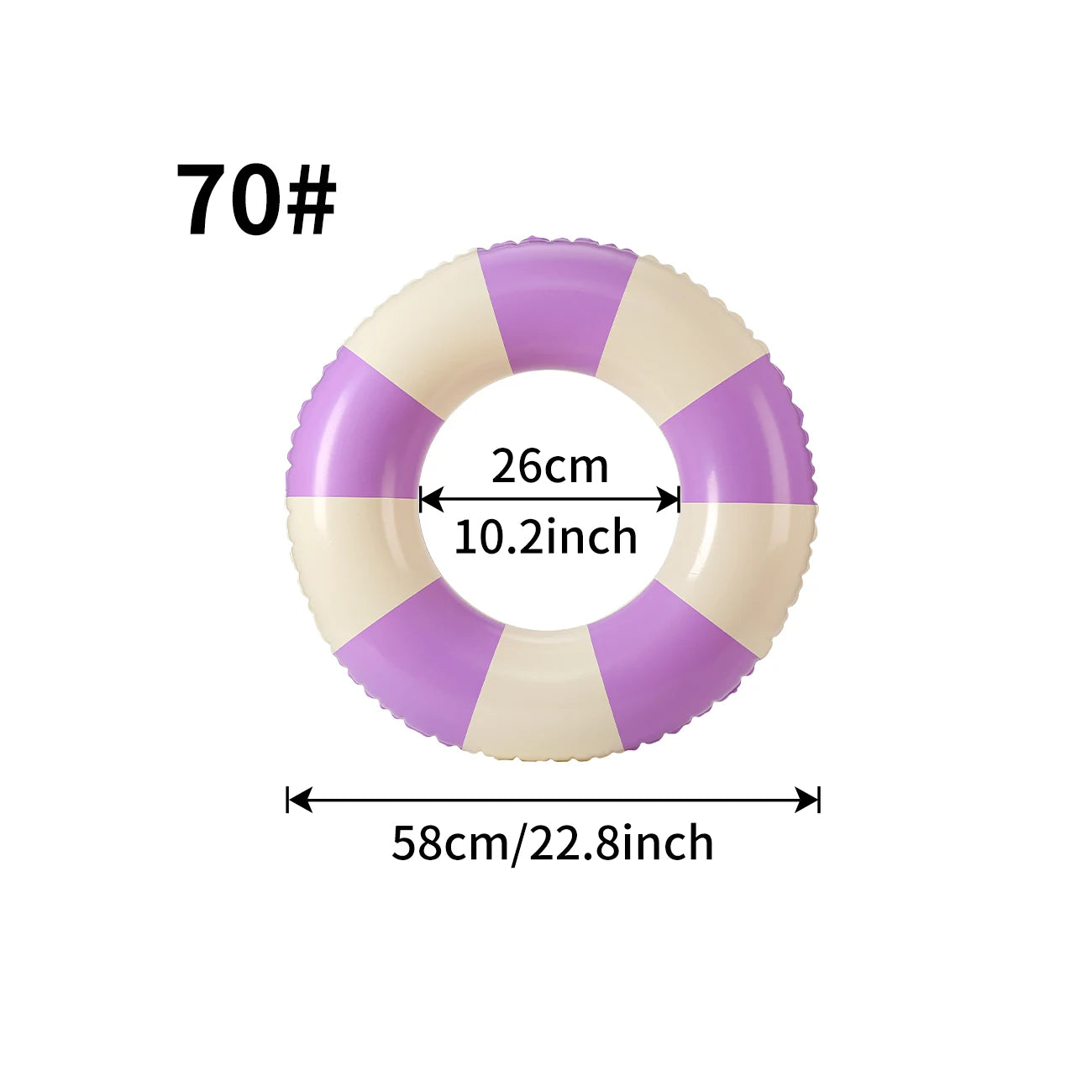 Anneau natation rayué gonflable jaune 80cm
