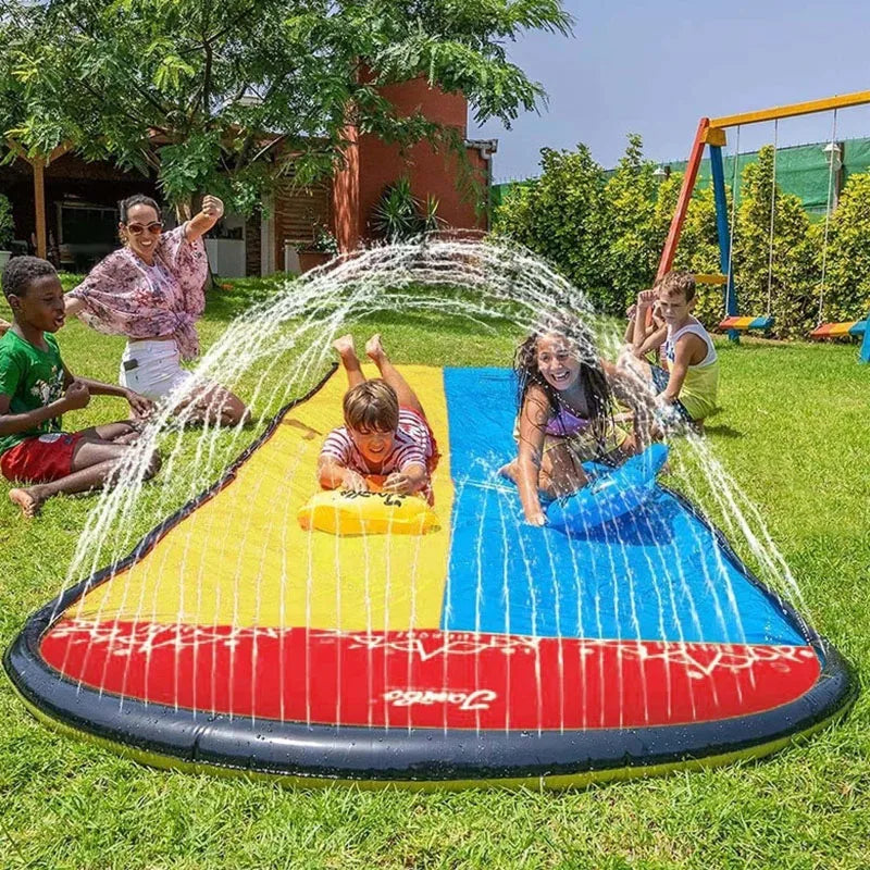 Toboggan aquatique gonflable jardin été famille