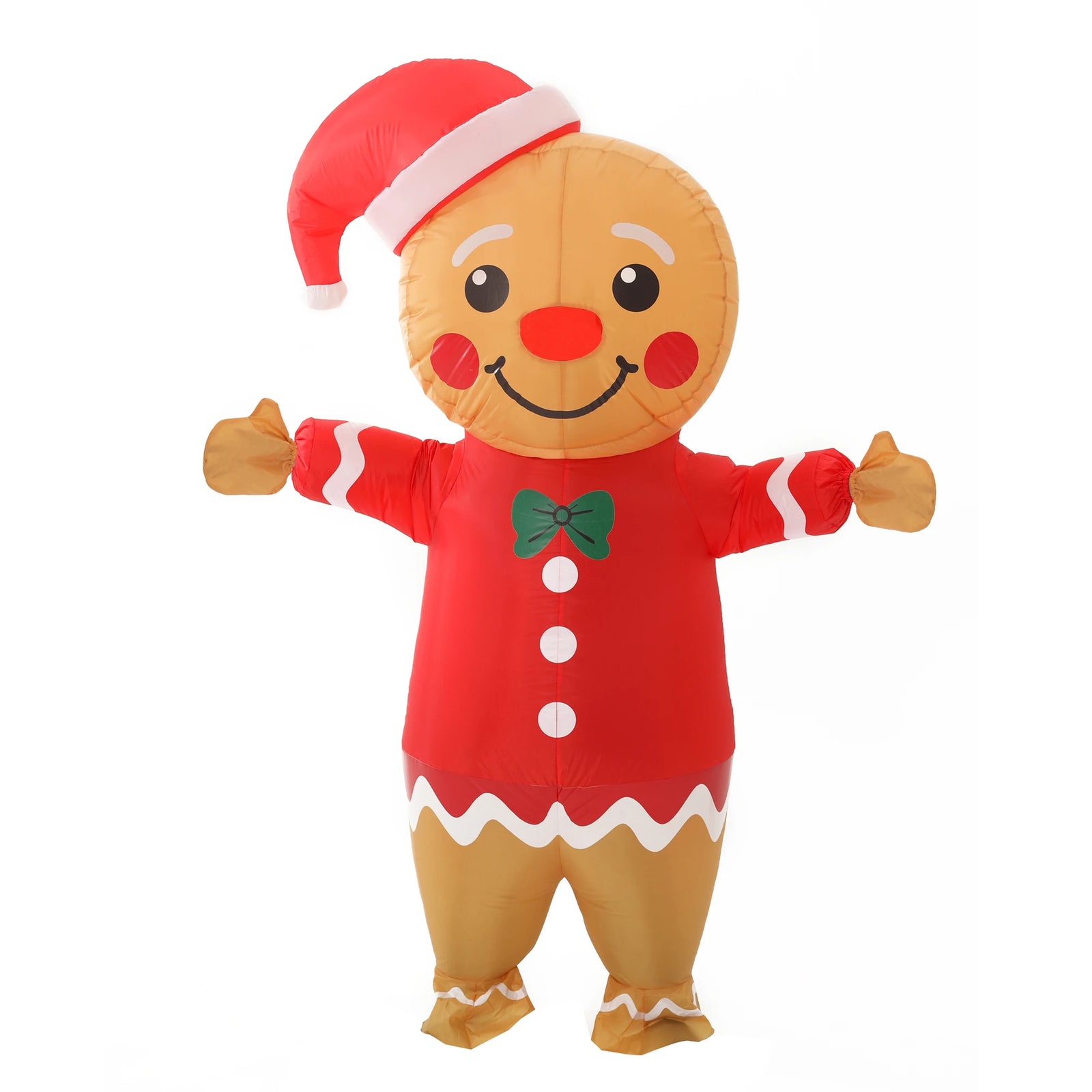 Costume gonflable bonhomme pain d'épice adulte vue de face
