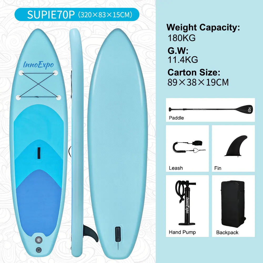 Stand up paddle gonflable en action sur les vagues