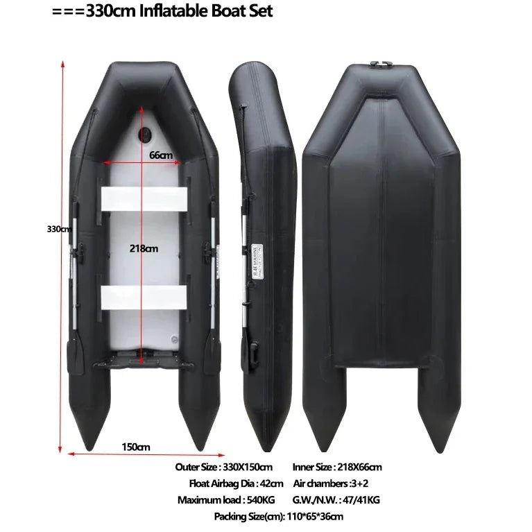 Bateau Gonflable Assaut Multiplaces - vue du dessus