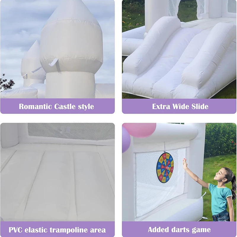 Structure gonflable saut toboggan mariage jardin