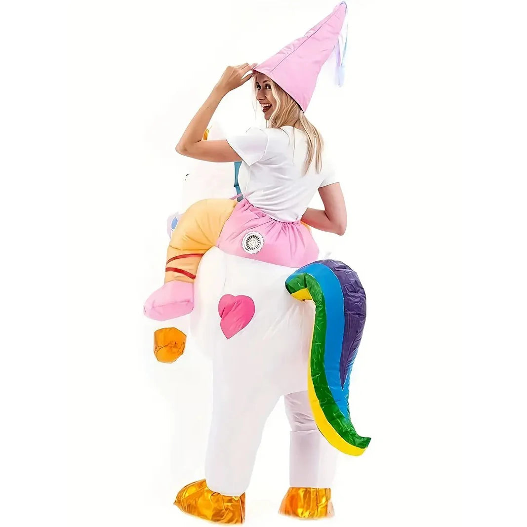 Costume licorne gonflable vue de face cosplay
