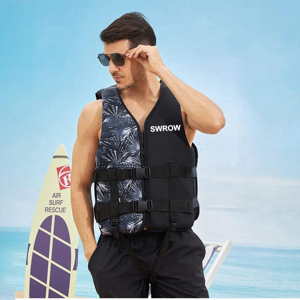 Gilet de flottabilité en néoprène noir pour adulte