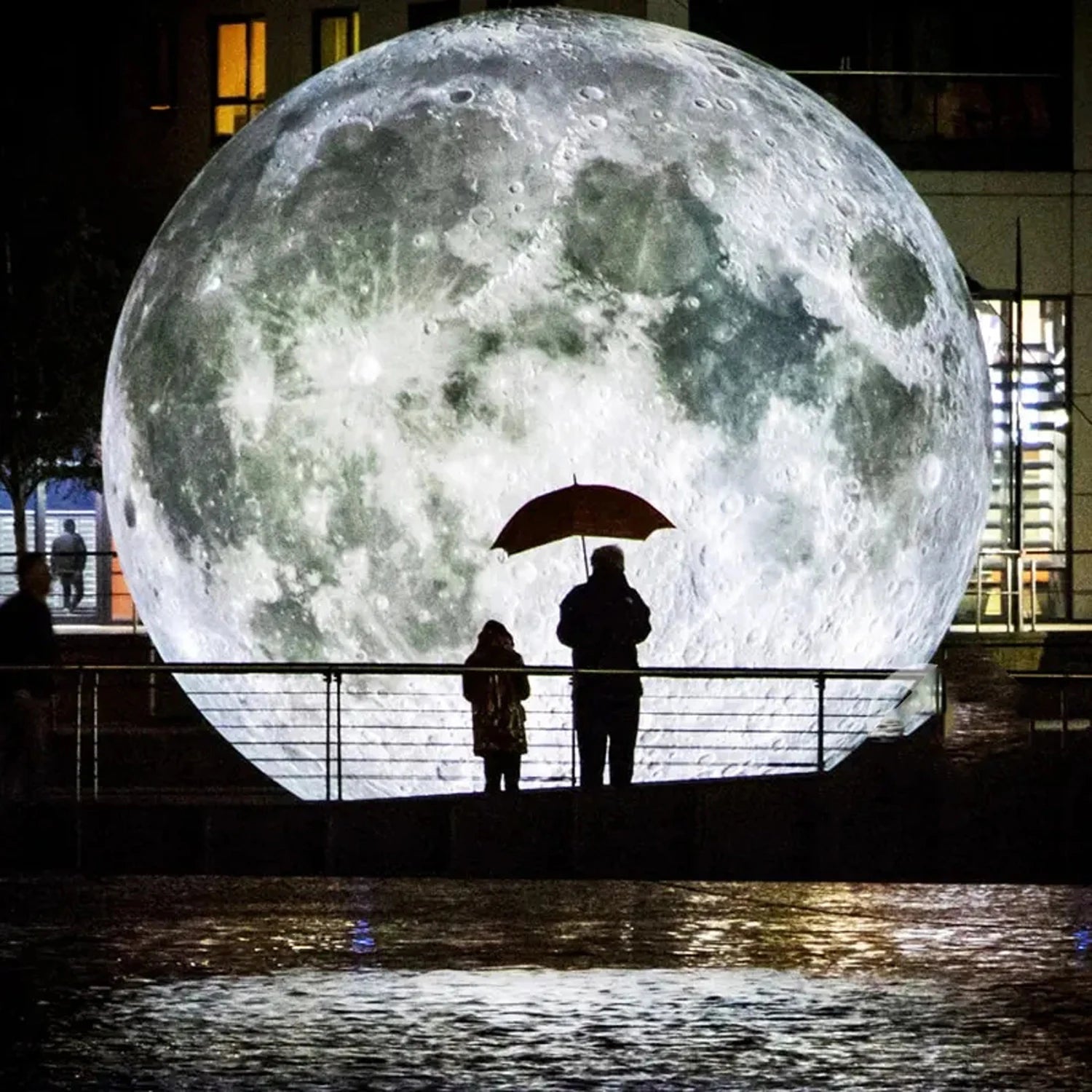Ballon gonflable boule de lune lumineuse LED