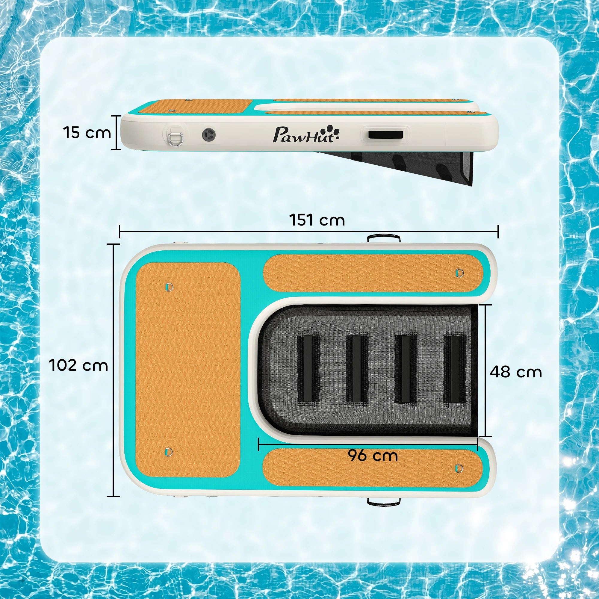 Surface antidérapante EVA rampe gonflable chien piscine