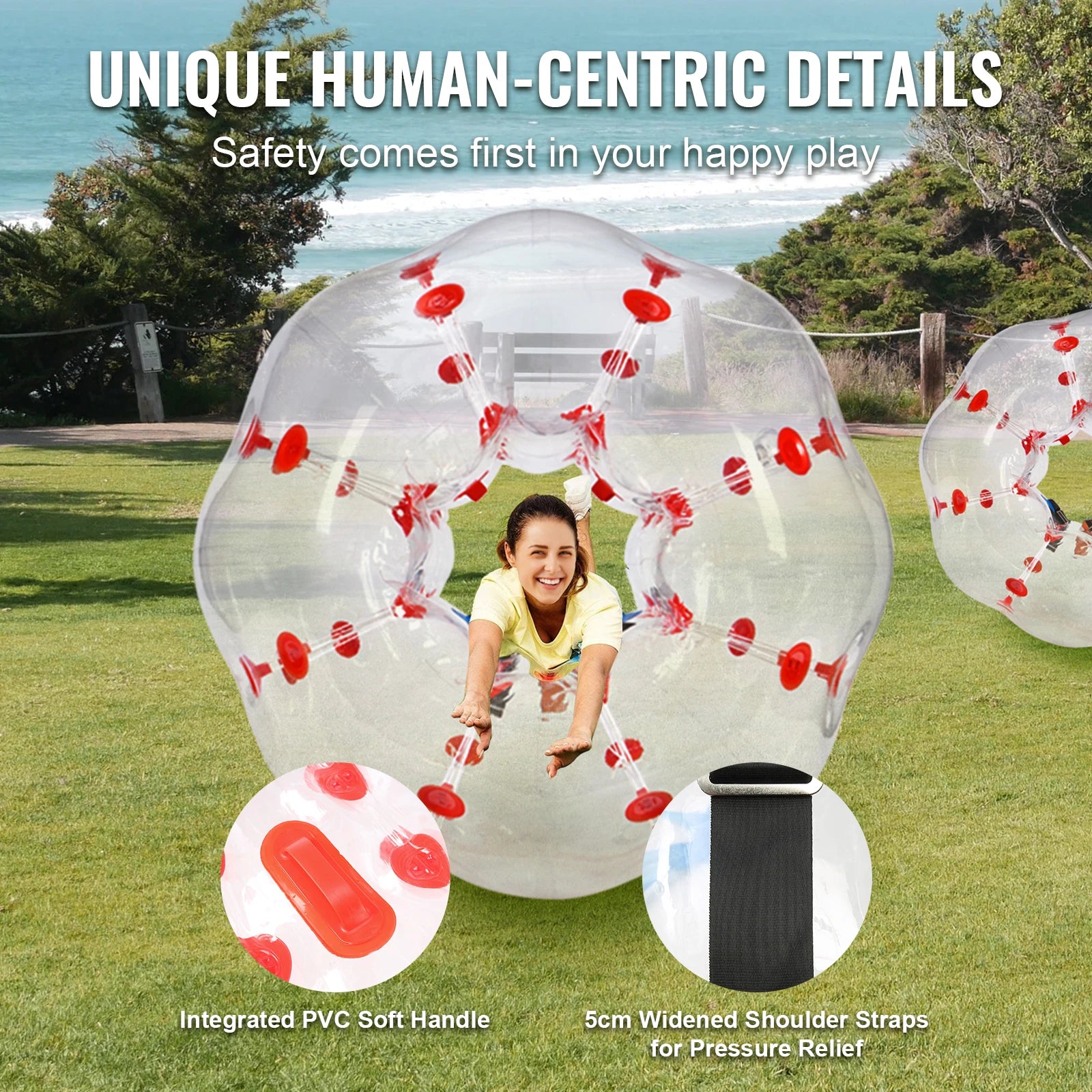 Zorb ball gonflable bretelles reglables