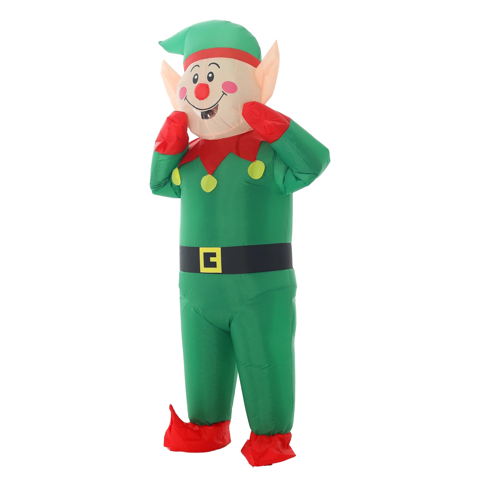 Costume gonflable lutin Noël adulte vue latérale