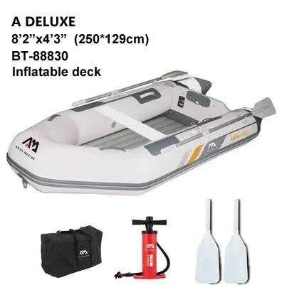 Bateau gonflable sport avec accessoires de pêche