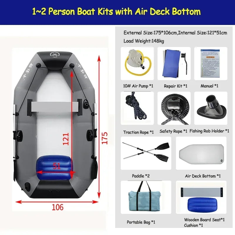 Bateau gonflable pêche prêt à naviguer