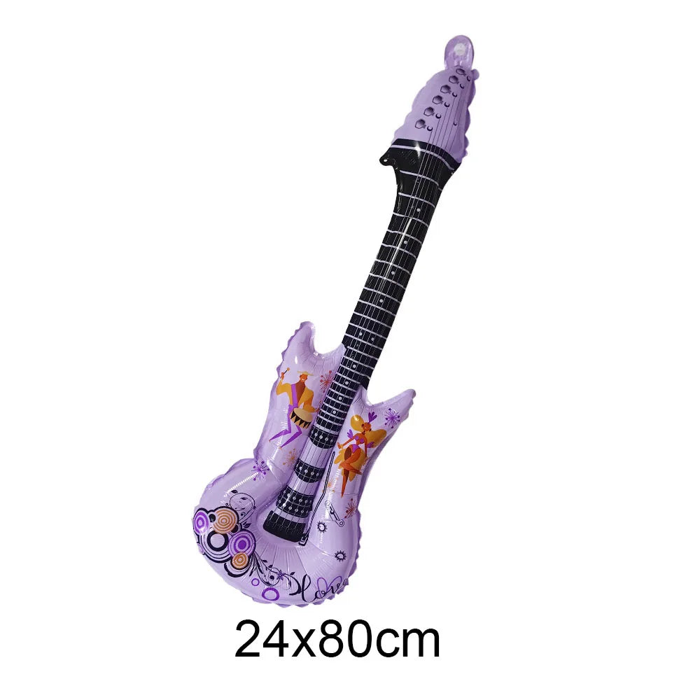 Guitare gonflable PVC pour fête thème musical