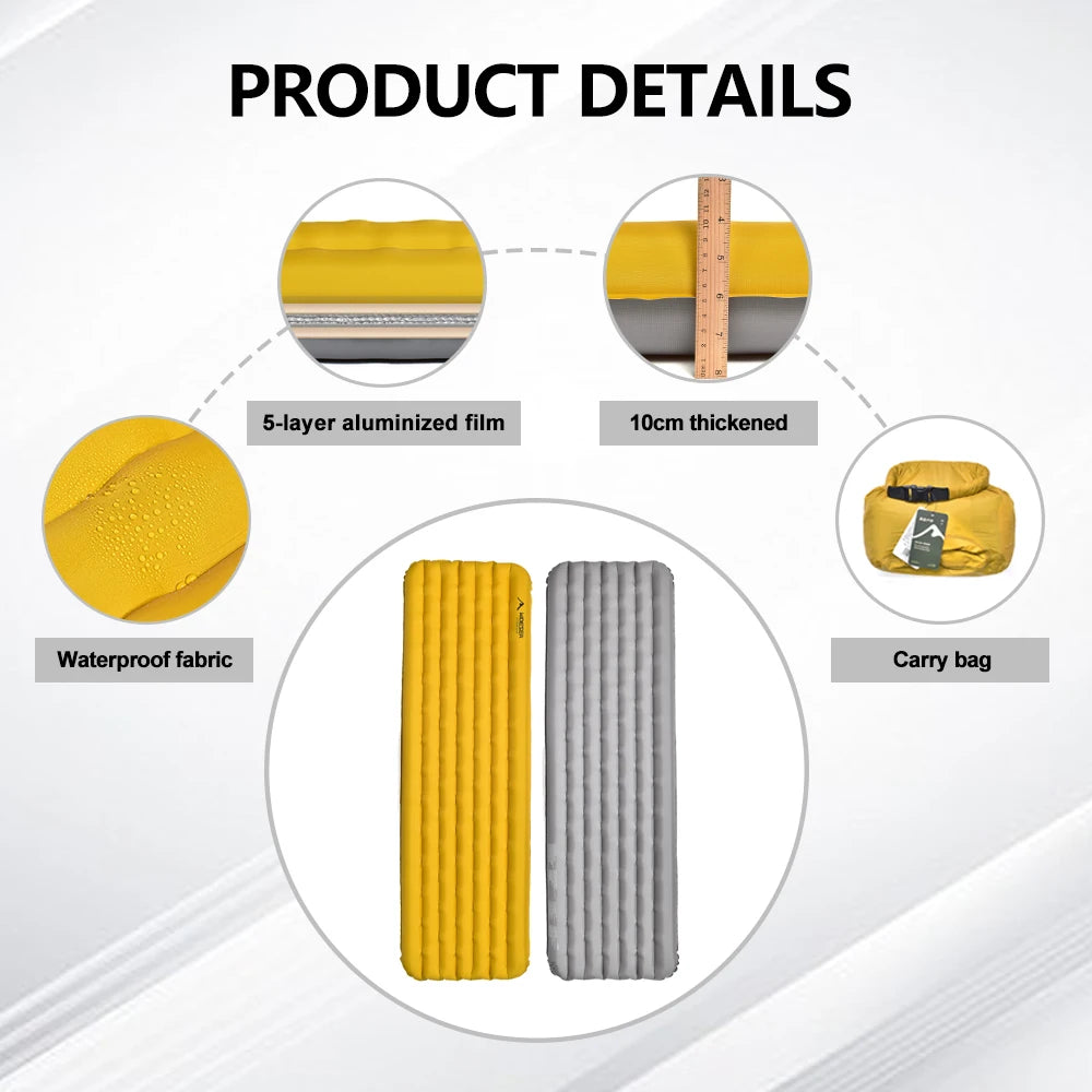 Détail du tissu imperméable du matelas gonflable