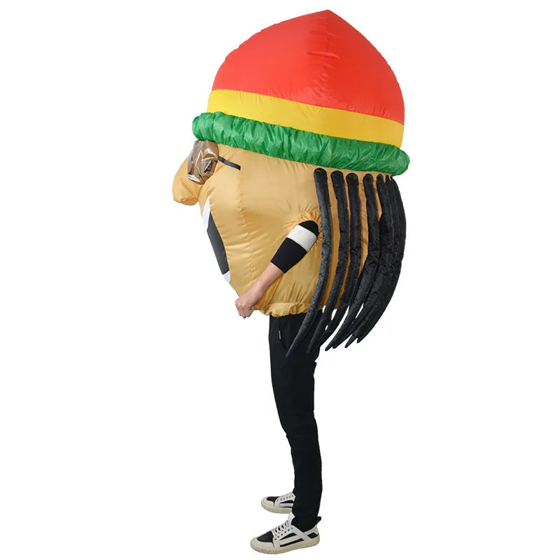 Costume gonflable jamaïcain adulte vue de face