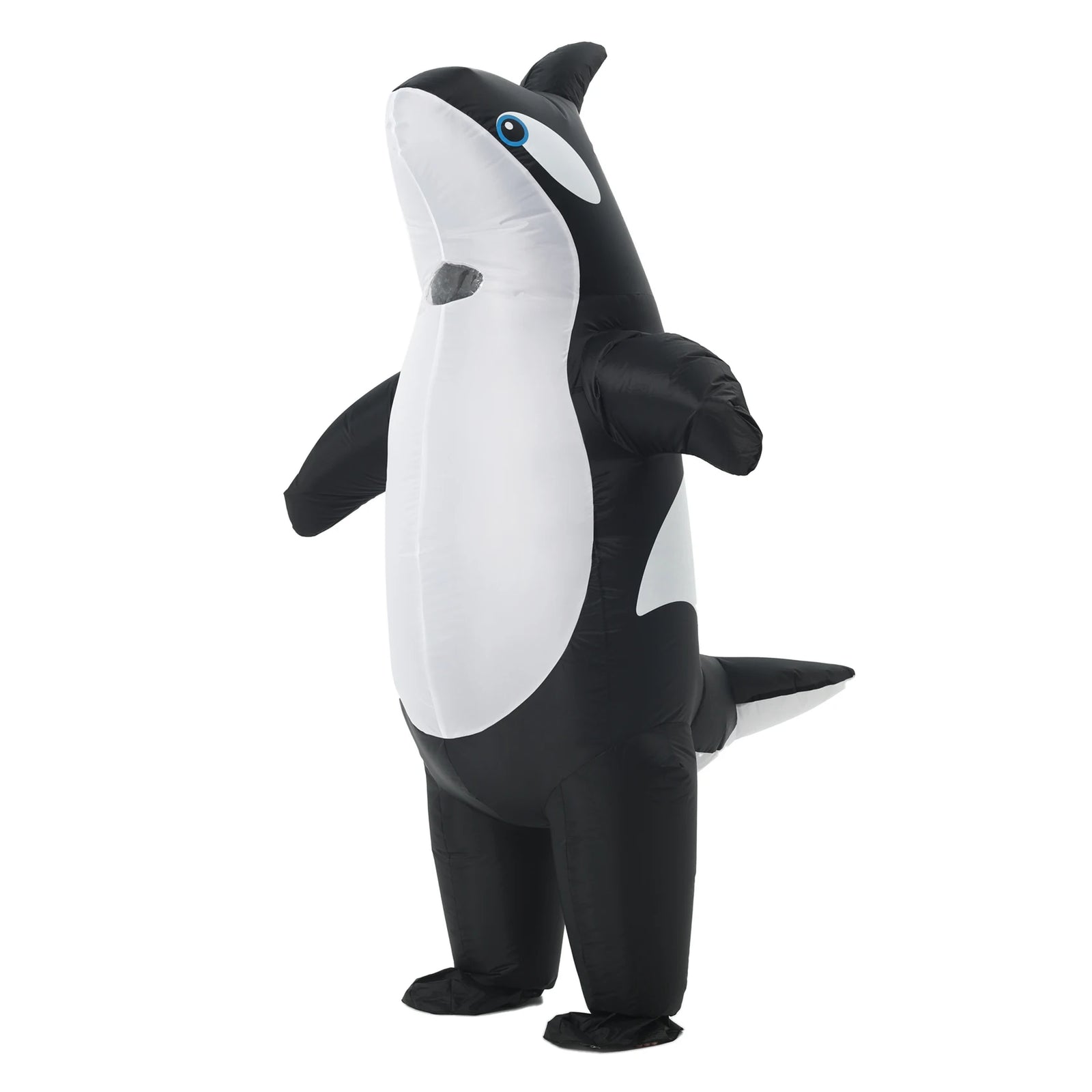 Costume gonflable orque adulte, tenue intégrale vue face