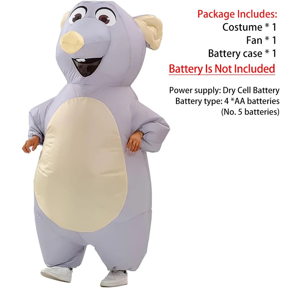 Costume souris gonflable 2 coloris adulte unisexe