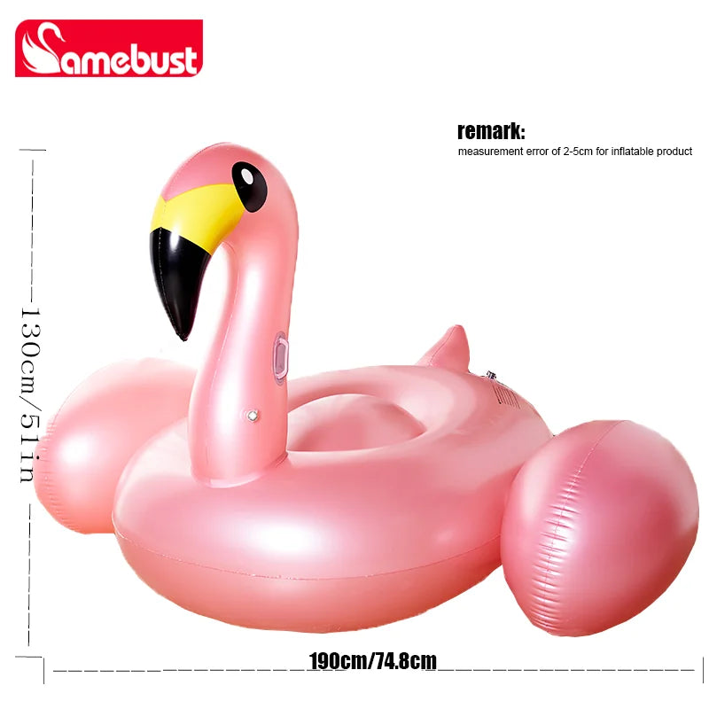 Décoration piscine flamant rose gonflable xxl