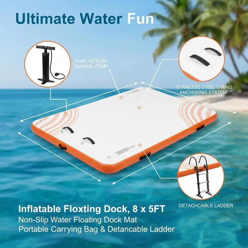 Plateforme flottante gonflable avec échelle quatre marches