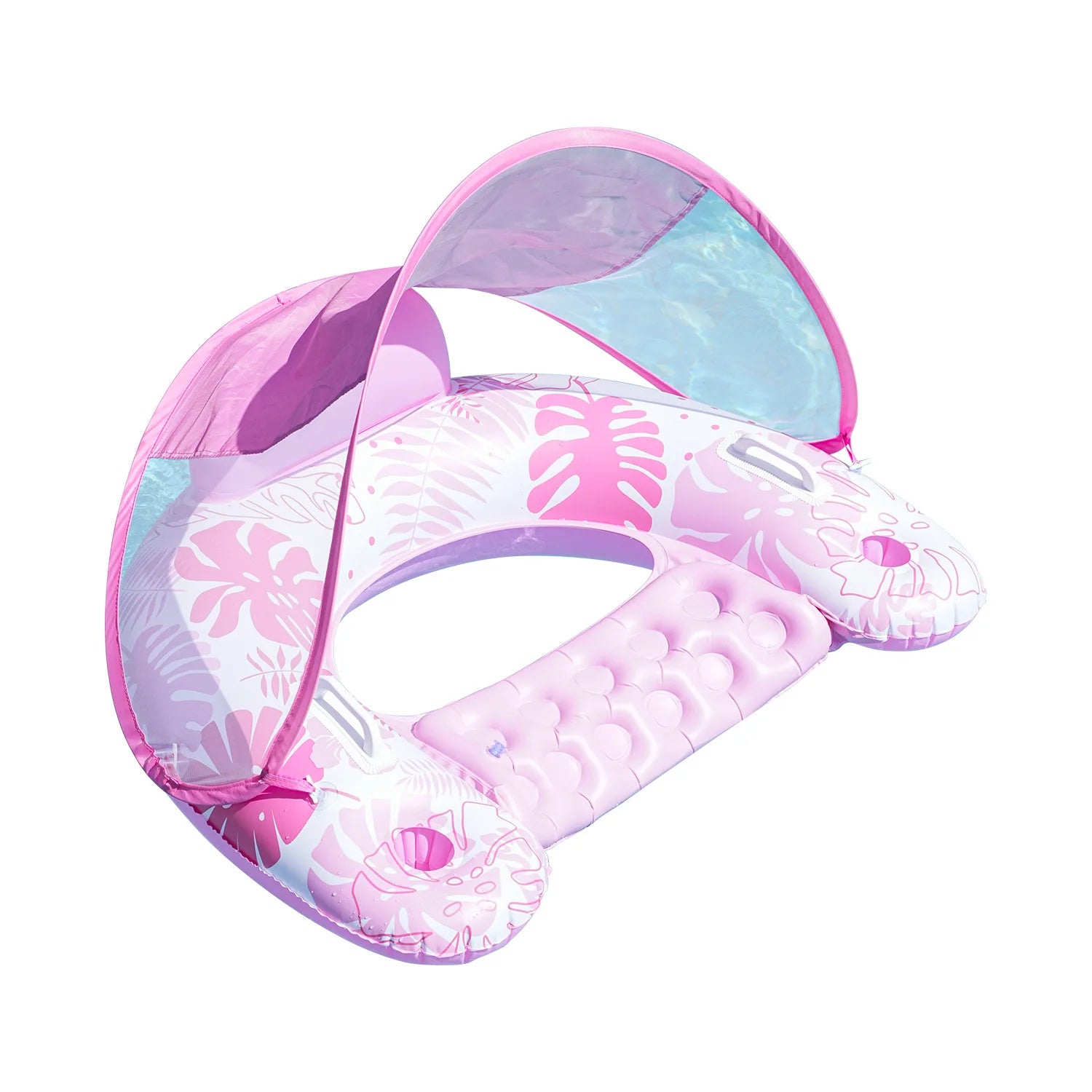 Bouée Gonflable Fauteuil Pare-Soleil coloris rose