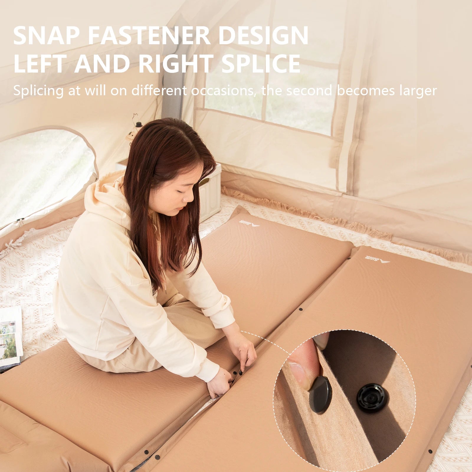 Épaisseur du tapis de couchage gonflable en détail