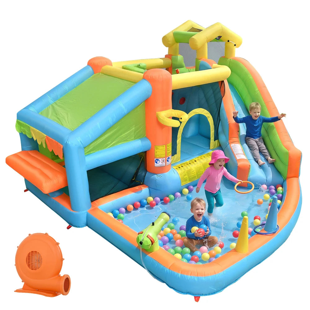 Piscine intégrée château gonflable 360 cm enfants 3-10 ans