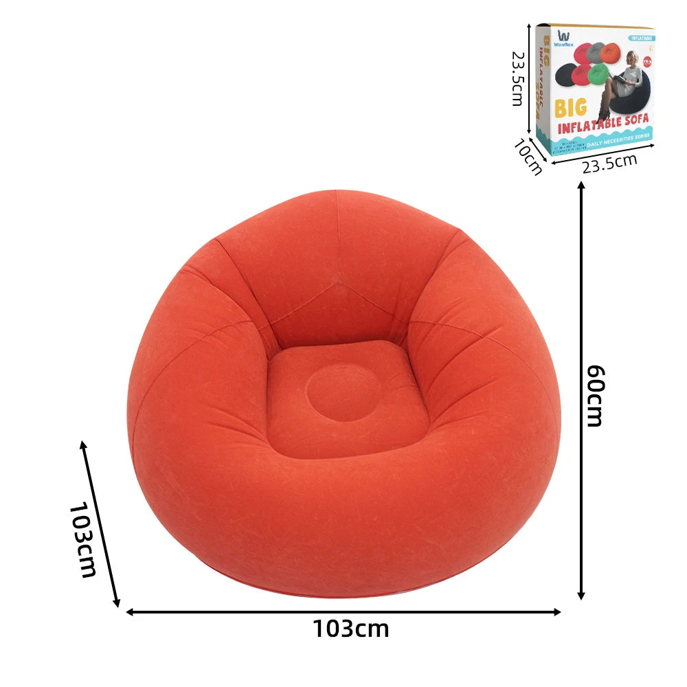 Pouf gonflable jaune sphérique confort
