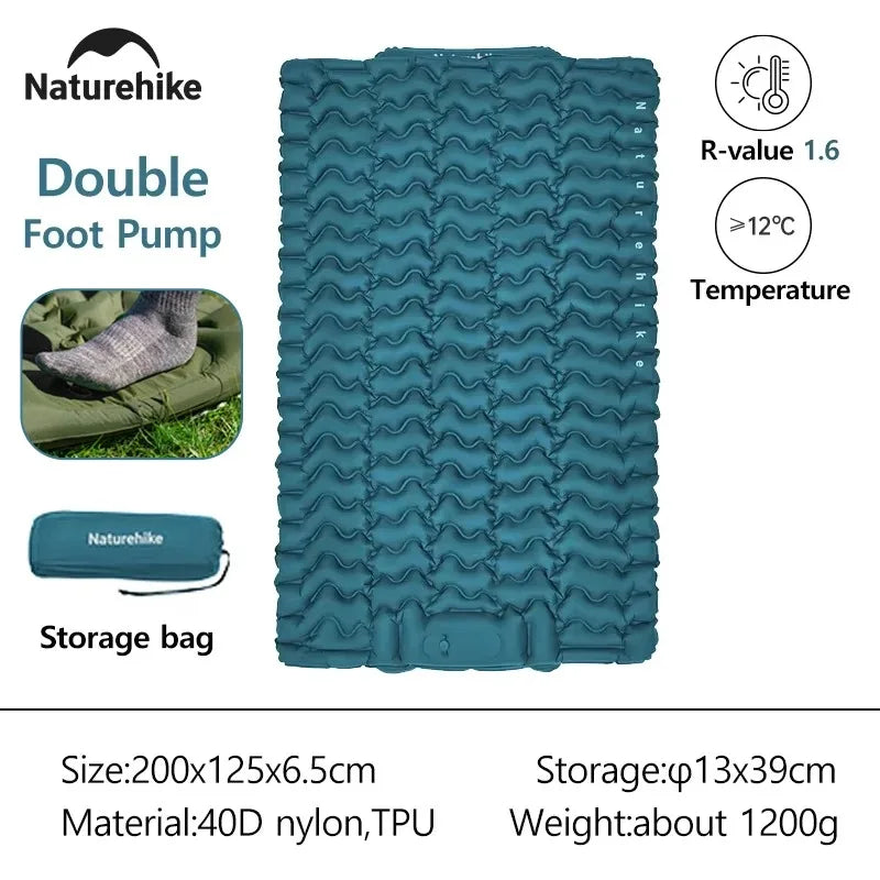 Matelas gonflable de camping en coloris vert