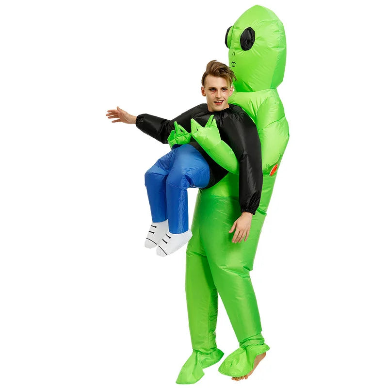 Costume alien gonflable vert cosplay Noël