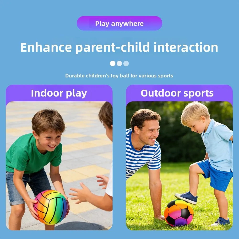 Ballon PVC multicolore pour jeux extérieurs en famille