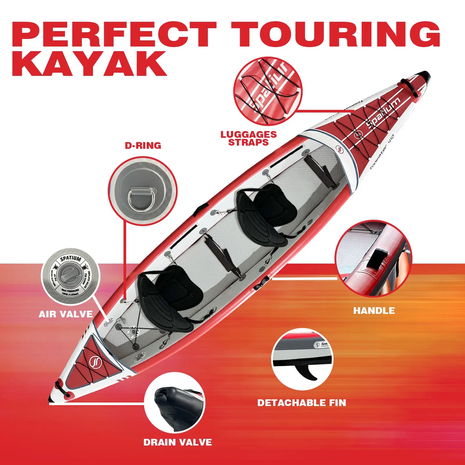 Bateau Gonflable Kayak Trois Places - en situation d'utilisation