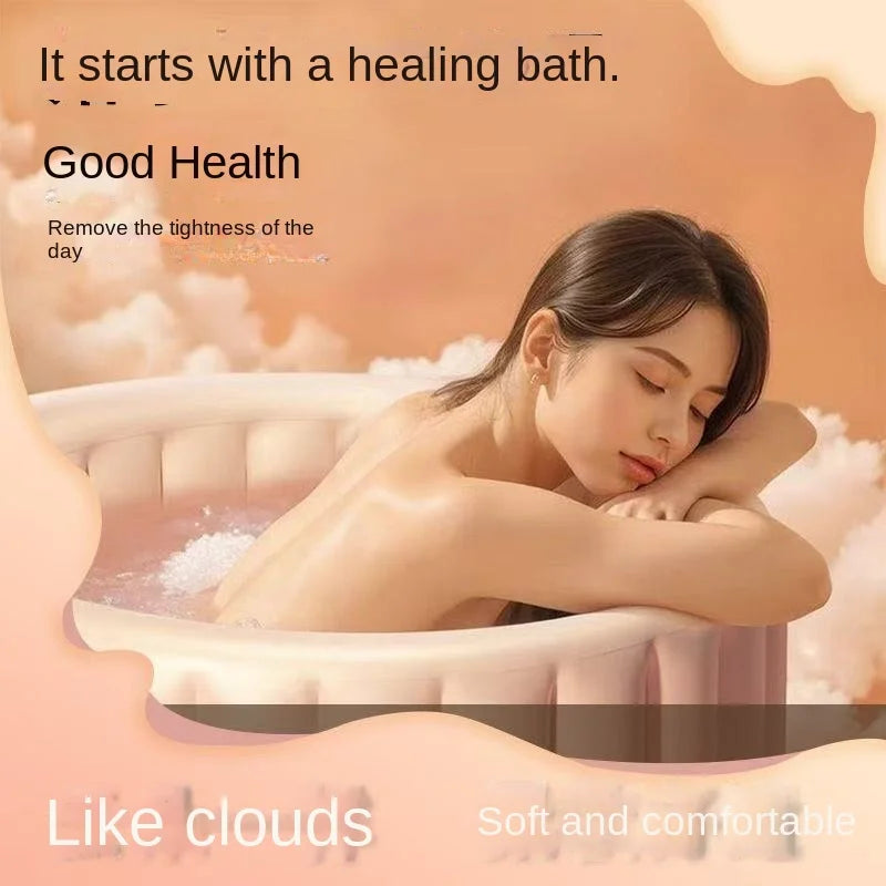 Baignoire gonflable pliante utilisée pour un bain relaxant