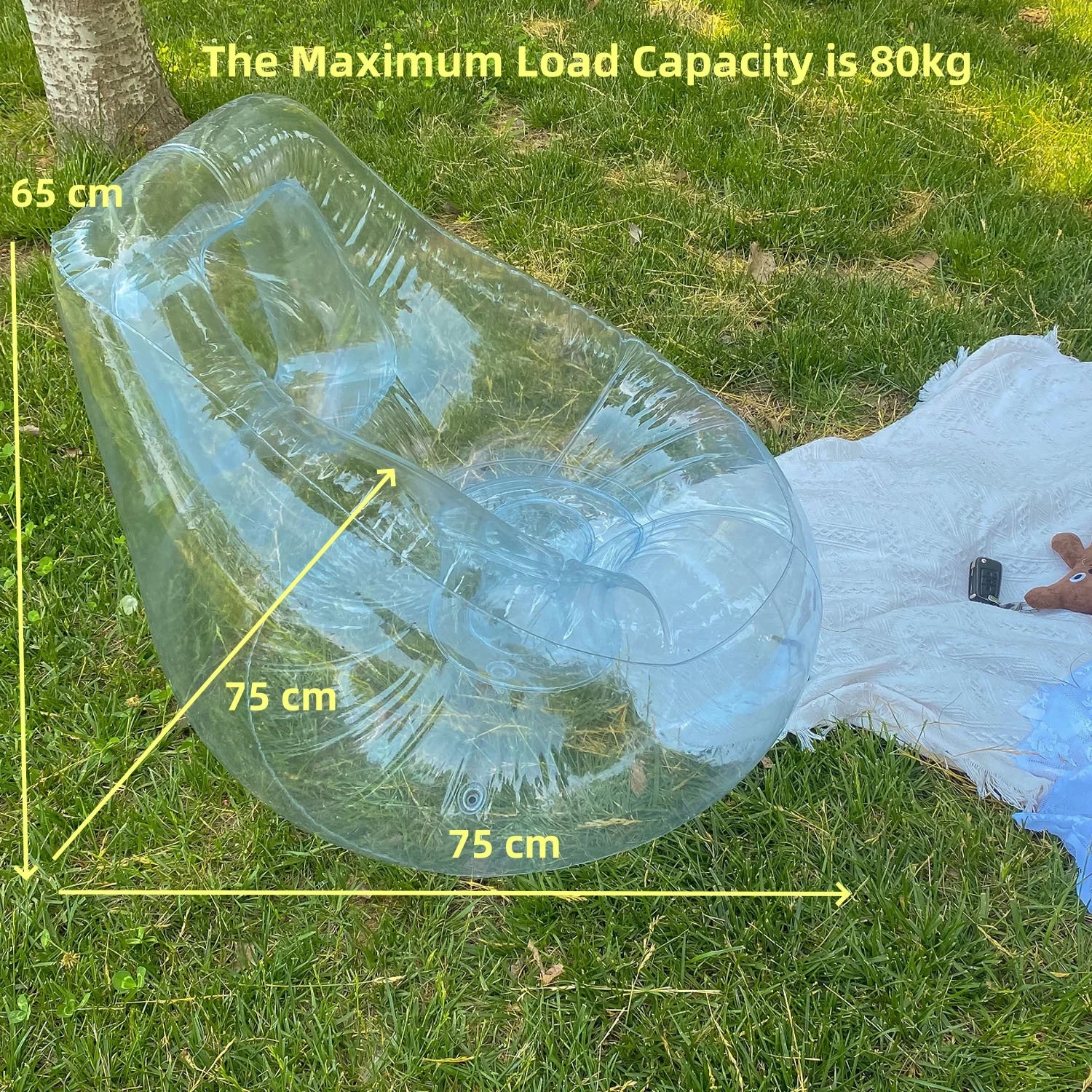 Installation facile du canapé gonflable transparent
