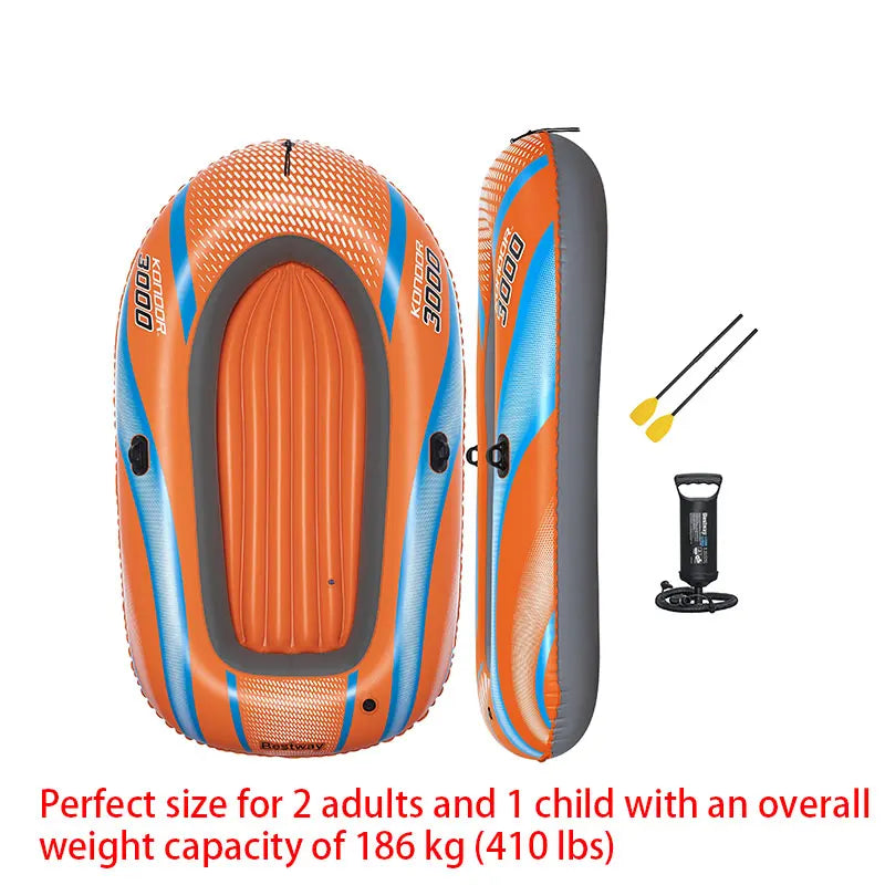 Bateau gonflable compact une fois dégonflé