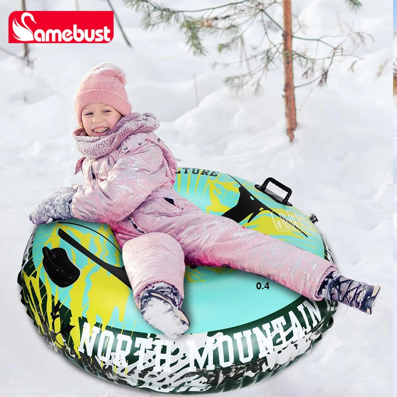 Luge gonflable grande taille sur la neige
