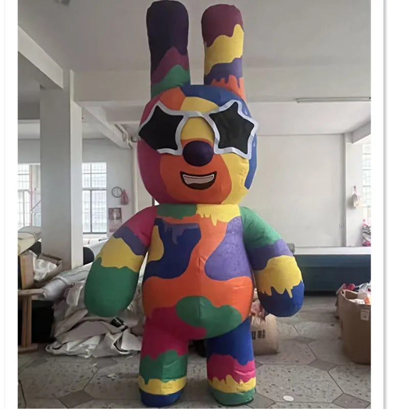 Costume gonflable mascotte ours coloré