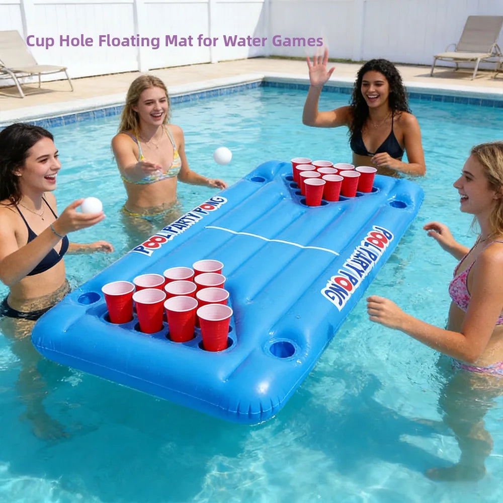 Bouée gonflable avec porte-gobelet en piscine