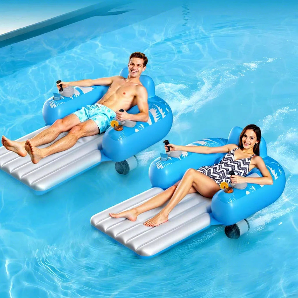 Bouée gonflable fauteuil électrique flottant sur l'eau