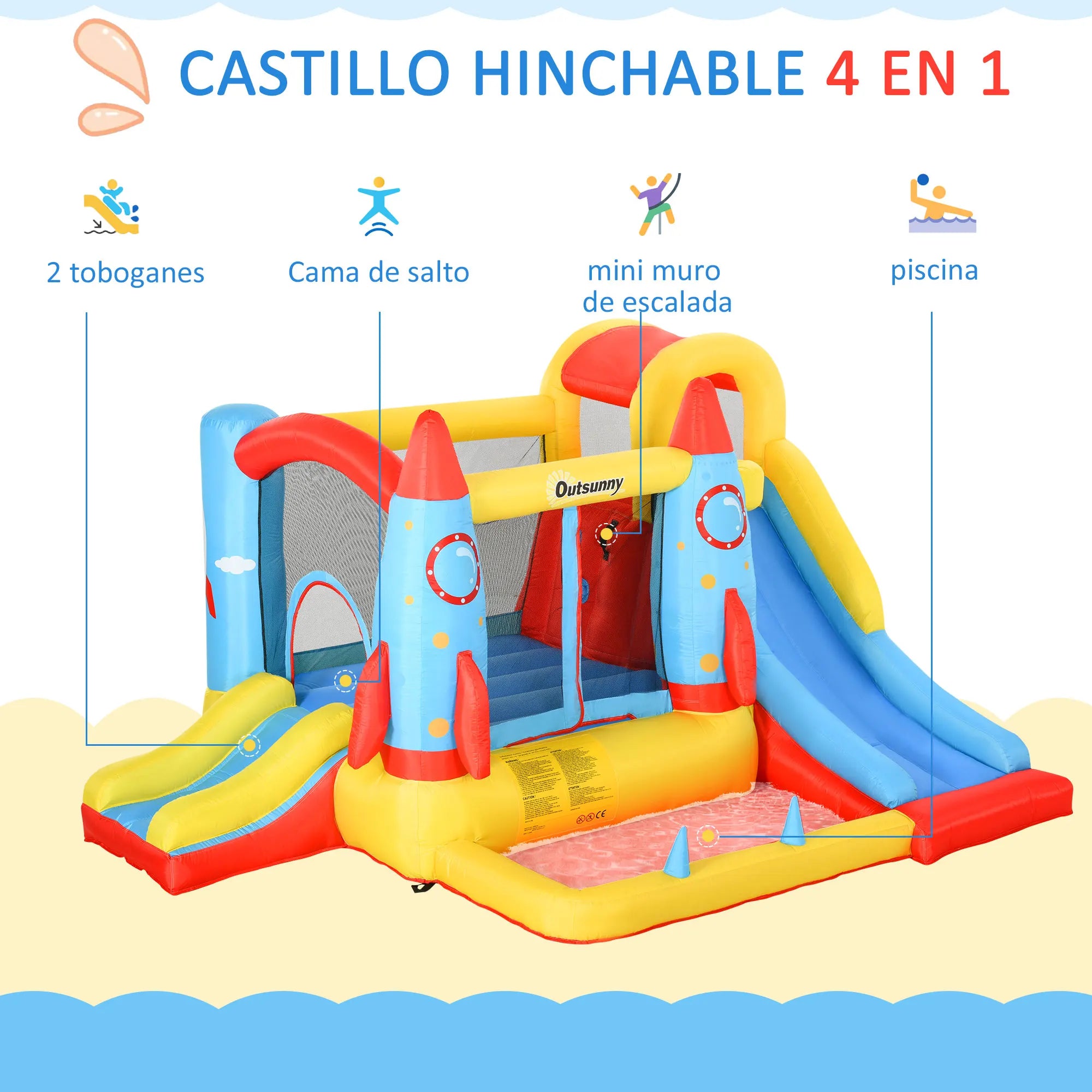 Mur d'escalade miniature du château gonflable pour enfants
