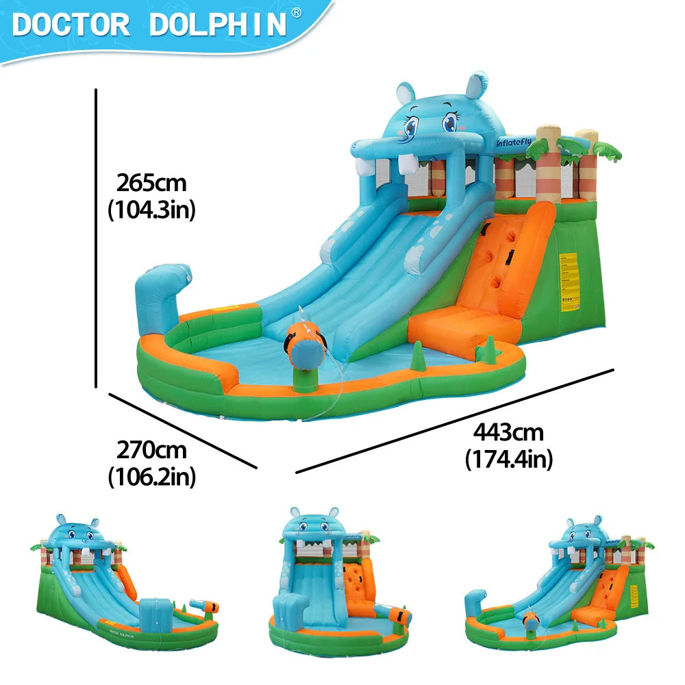 Jeu gonflable aquatique été dauphin pour jardin familial