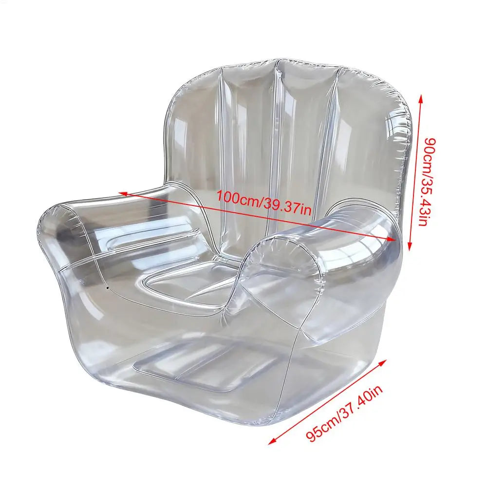 Canapé Gonflable Transparent PVC Épais - détail de la valve de gonflage